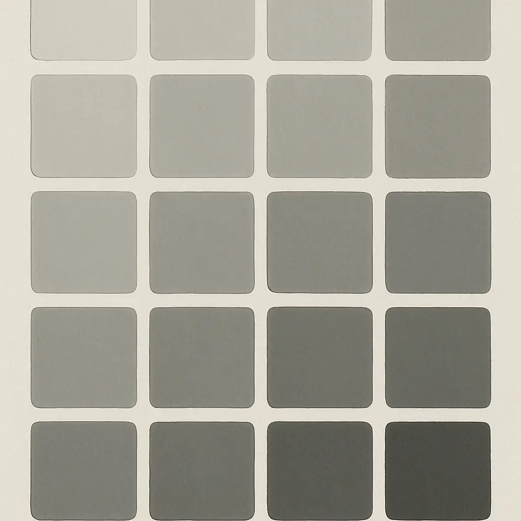 Palette of grey paint samples