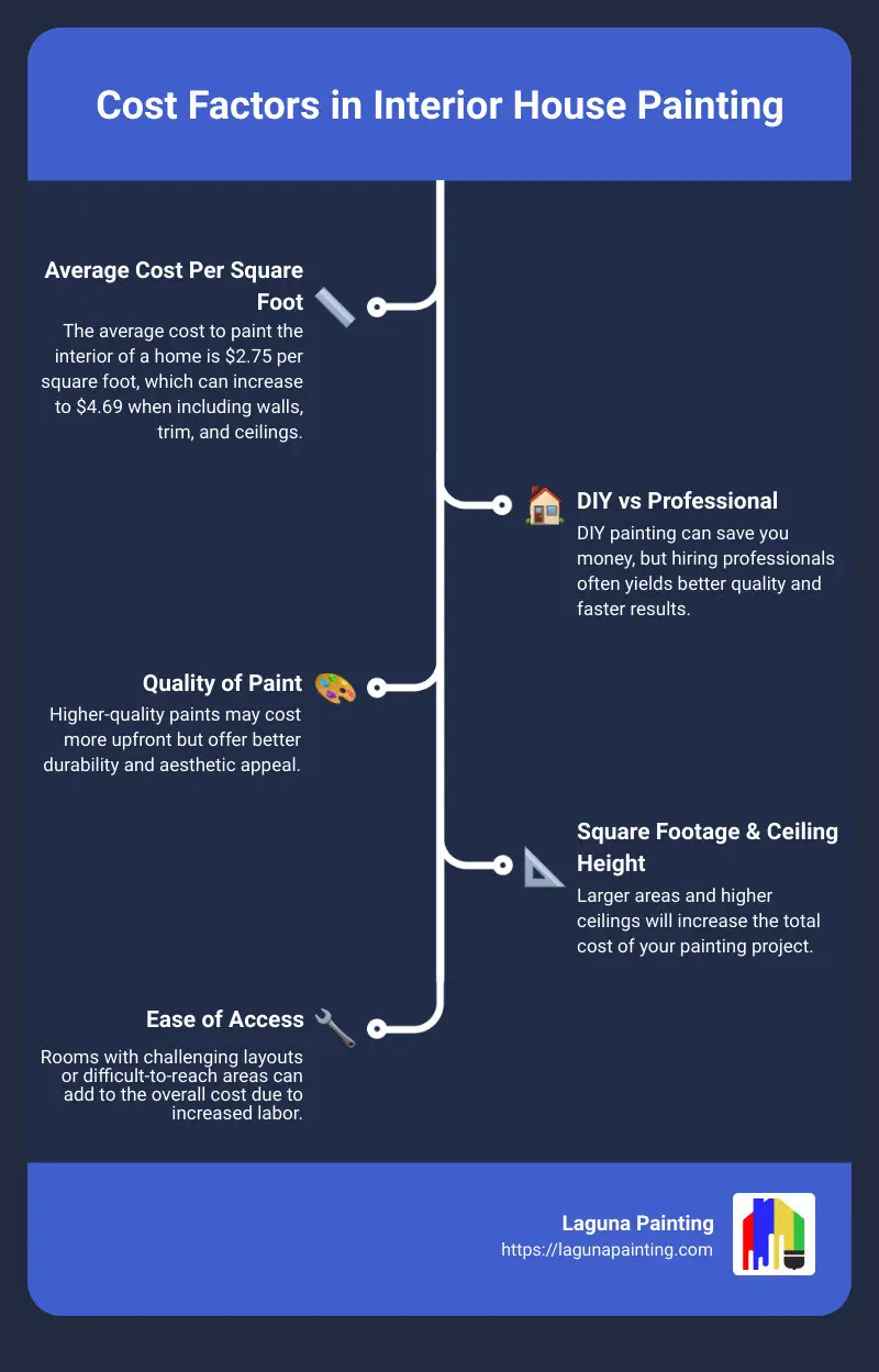 cost factors in interior house painting infographic - interior house painters infographic infographic-line-5-steps