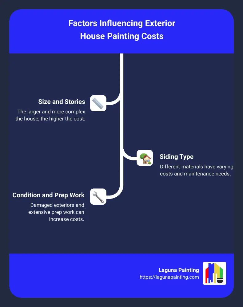 cost factors infographic - average cost to paint a house exterior infographic infographic-line-3-steps