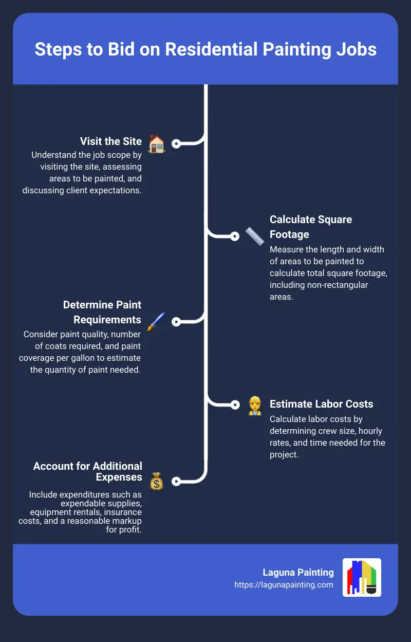 Steps to Bid on Residential Painting Jobs - how to bid residential painting jobs infographic infographic-line-5-steps
