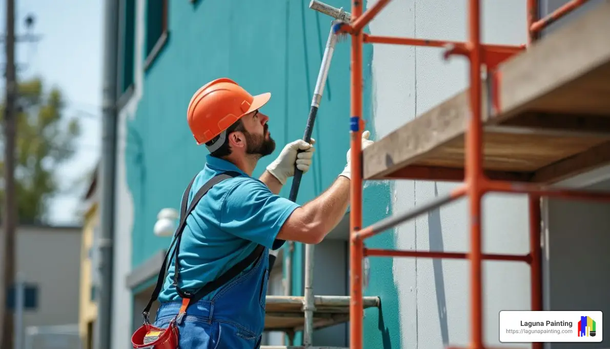 Commercial building being painted - why should you hire a quality commercial paint contractor
