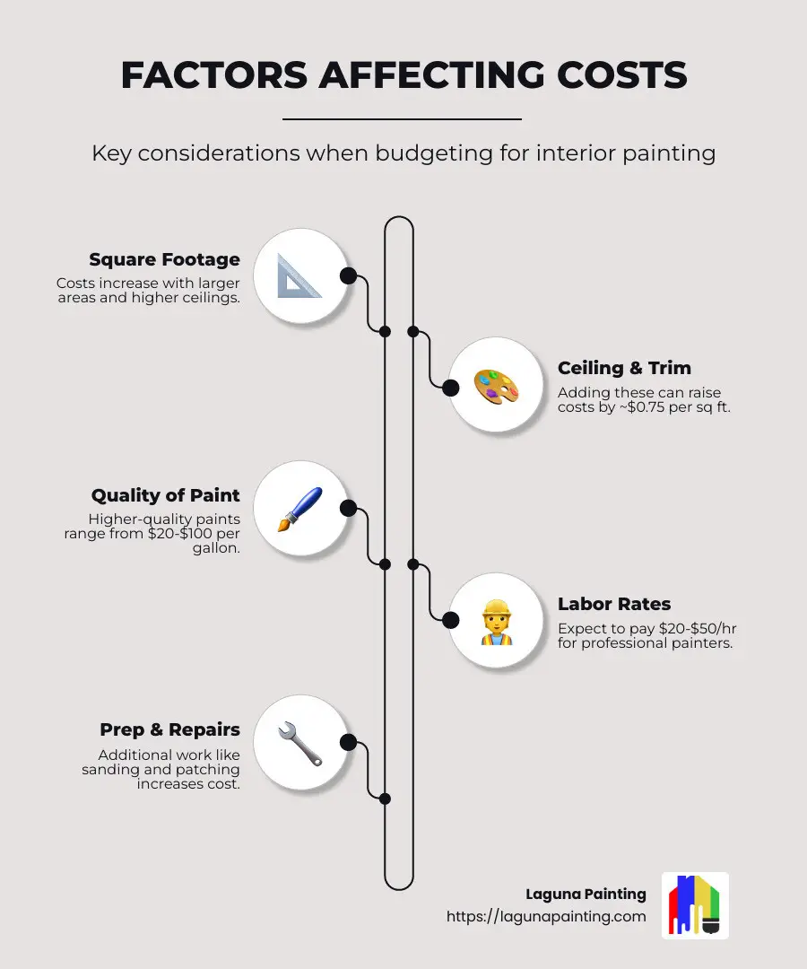 Interior painting cost factors - interior painting company infographic infographic-line-5-steps-neat_beige