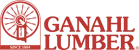 Ganahl Lumber logo in red with a circular wheel emblem on the left and the text 'GAN AHL LUMBER' and 'SINCE 1884'