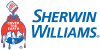 Sherwin-Williams logo with a red dripping paint globe and the blue wordmark 'Sherwin-Williams'.